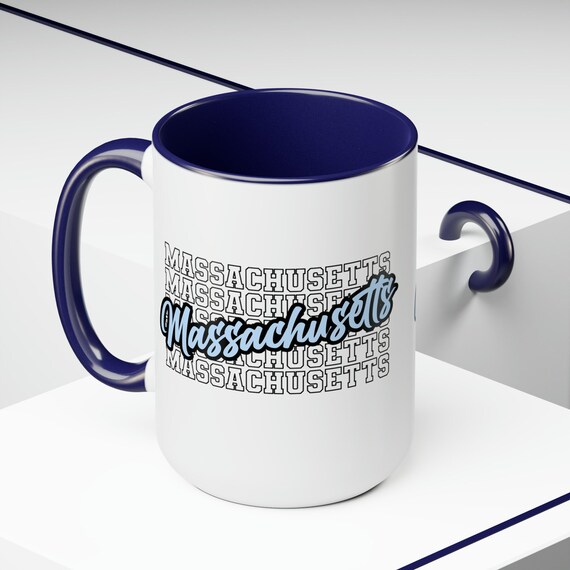 State pride mug, farewell gift, friend moving cup, Massachusetts mug, state colors cup, relocation gift