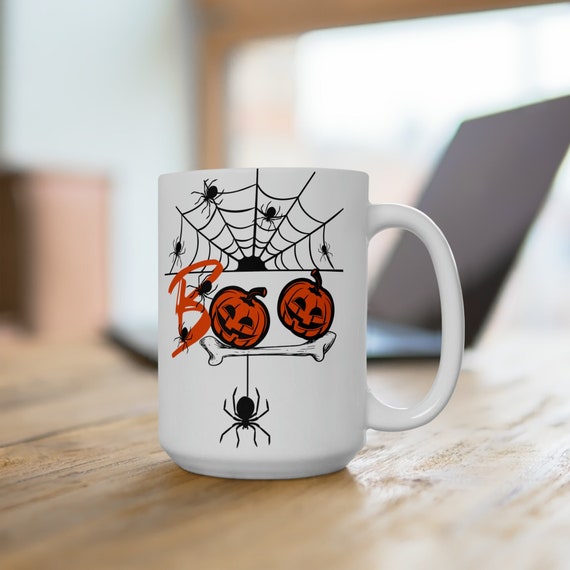 Halloween boo mug, Halloween cup, Pumpkin cup, Pumpkin mug, Jack-o-Lantern mug,  Fall gift, Spooky mug