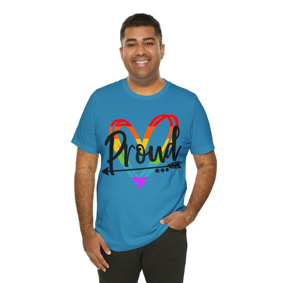Rainbow Heart and Proud shirt, LGBTQ gift, Pride shirt, Rainbow heart shirt, pride t-shirt, LGBTQ2, gay gift, rainbow tee