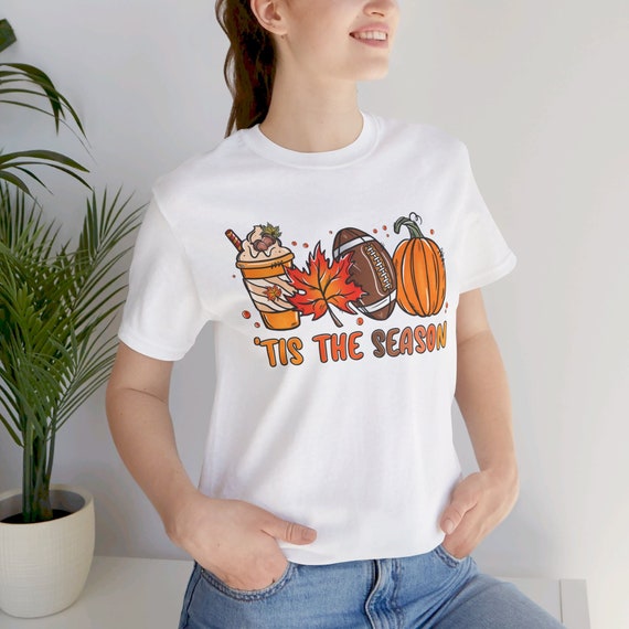 Football Shirt, Tis The Season Shirt, Fall Pumpkin Shirt, Football Shirts For Women, Women Fall Tees, Fall Season Shirts, Cute Pumpkin Shirt