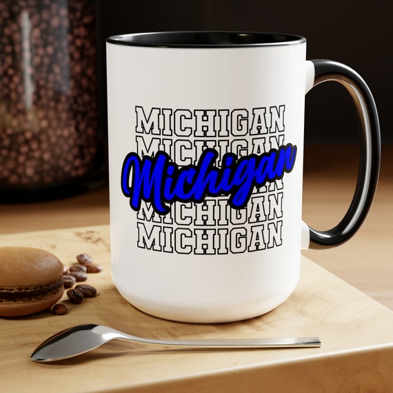 State pride mug, farewell gift, friend moving cup, Michigan mug, state colors cup, relocation gift