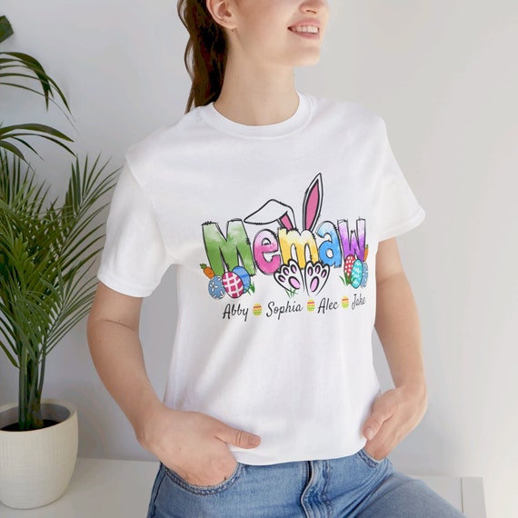 Customized Easter t-shirt, Bunny Memaw shirt, Retro Easter tee, Bunny tee, Memaw gift, Holiday gift