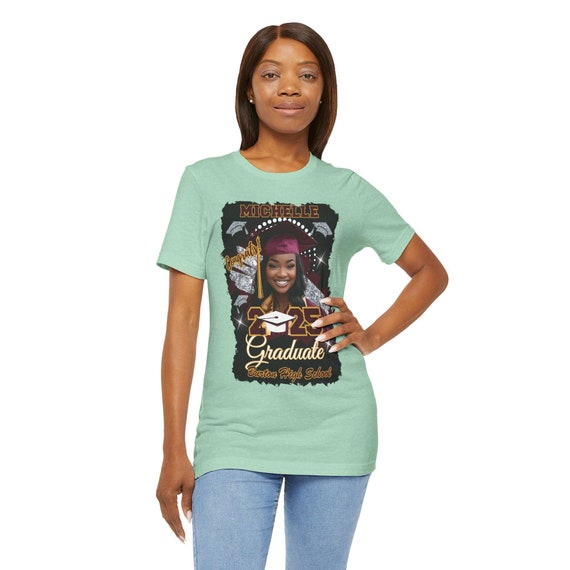 Class of 2025 Senior Unisex T-Shirt, Customized Graduation Gift for Him orHer, Personalized High School Year Tee, Senior Year Memory Tee