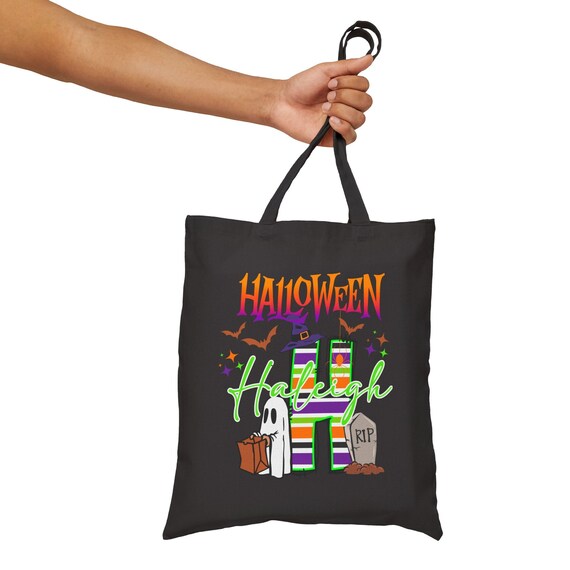 Personalized Halloween Bag, Customized Holiday Name tote, Halloween Treat Bags for Kids, Kids holiday tote, Trick or Treat Bag