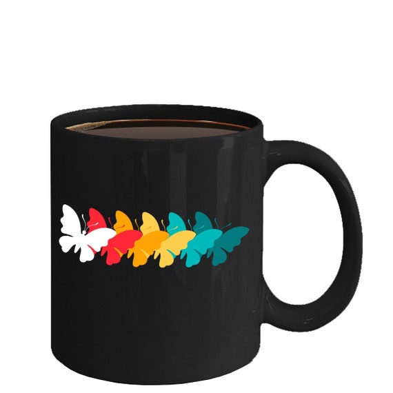 Butterfly mug, Butterfly coffee mug, decorative cup, colorful cup, spiritual gift, travel gift