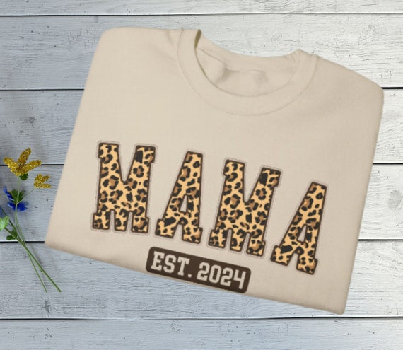 Mama Leopard Sweatshirt, College Font Mama Sweatshirt, Retro Mom Sweatshirt, Mama Hoodie, Mama Gift, Mom Life Sweatshirt, Mom Gift