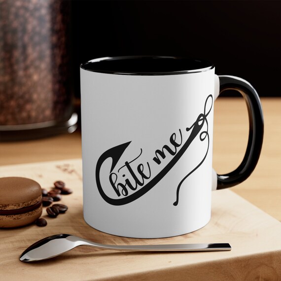 Fishing mug, Bite me cup, gift for fisherman, fish lover mug, fishing gift, fisherman cup