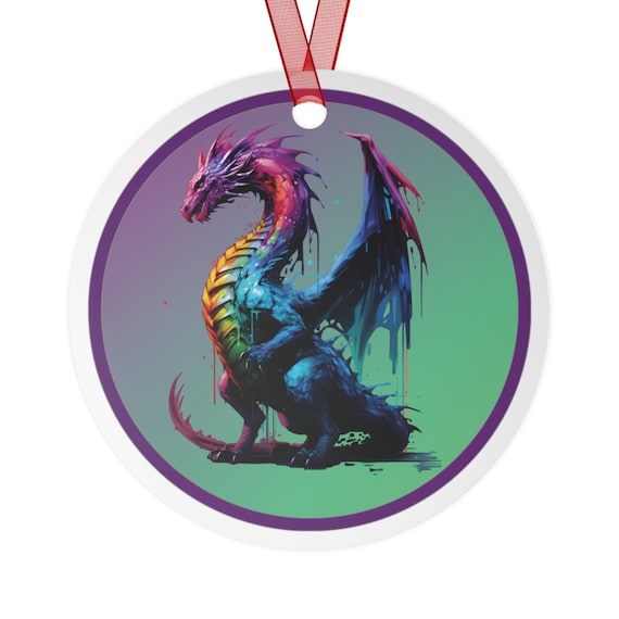 Dragon Metal Ornaments, Mythical Dragon bauble, Mythical full body dragon ornament, Dragon gift, gift for dragon lovers