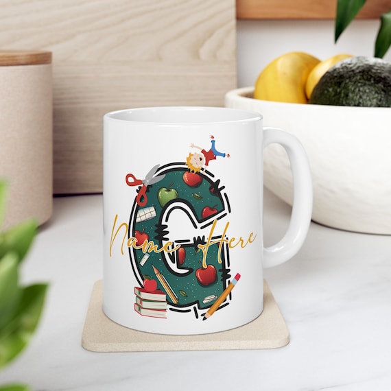Customized teacher appreciation mug,  Personalized teacher cup, end of school gift, educator mug, professor gift