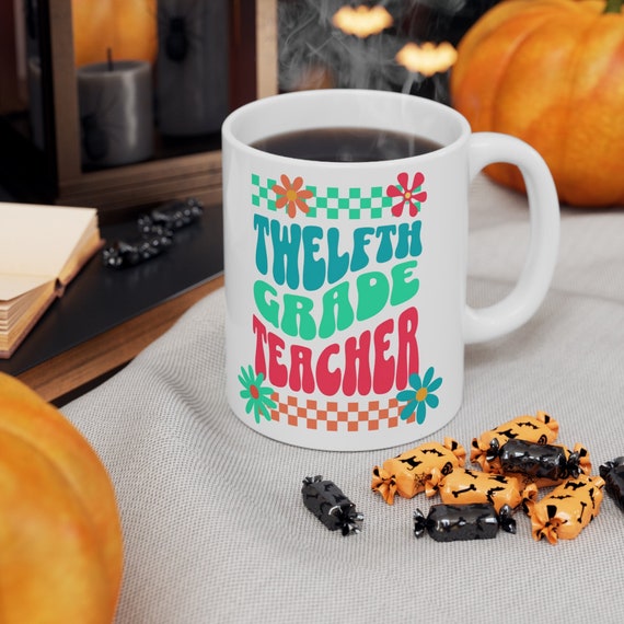 Back to school cup, twelfth grade teacher gift, educator mug, coach cup, first day of school gift, 12th grade teacher mug