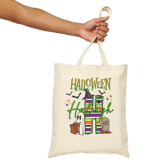 Personalized Halloween treat bag, Custom child's name tote, Halloween personalized  bag, Trick or Treat tote