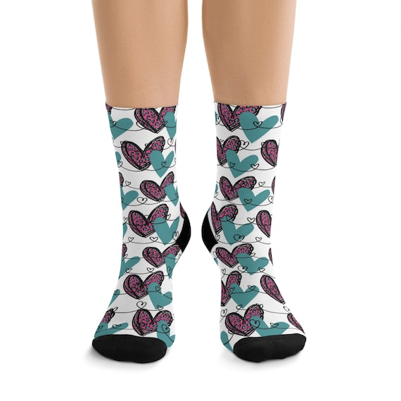 Valentine socks, Valentines day Socks, unique fun socks gift, novelty crew socks, gift for him, gift for her