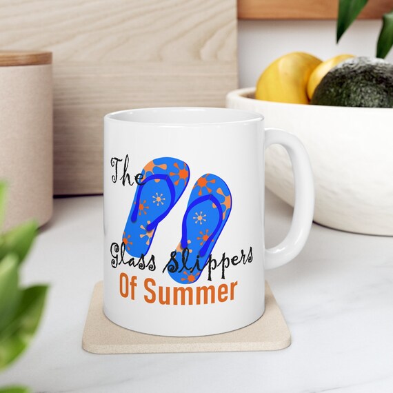 The glass slippers of summer Ceramic Mug, graphic mug, commuter cup, tea cup, travel mug, gift for her, gift him