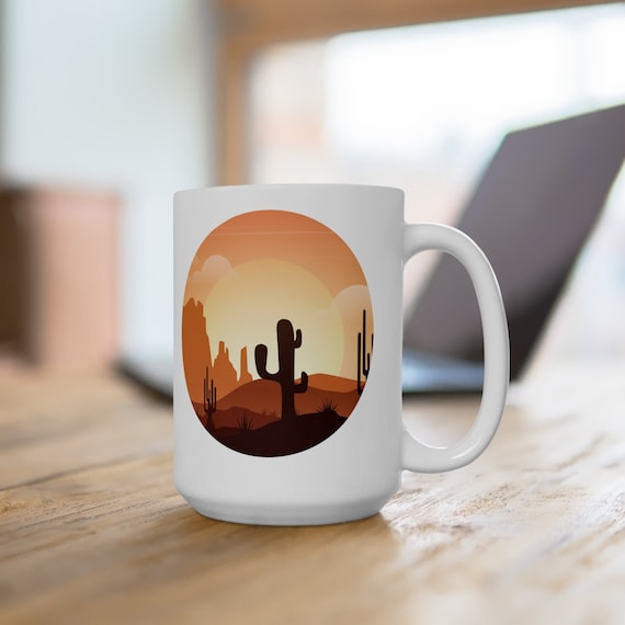 Camping mug, desert cup, outdoor mug, Cactus cup, outdoor gift, Camping gift