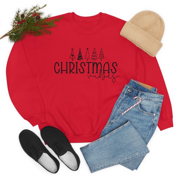 Christmas vibes sweatshirt, Christmas pullover, Christmas gift, holiday sweatshirt, Christmas tree pullover