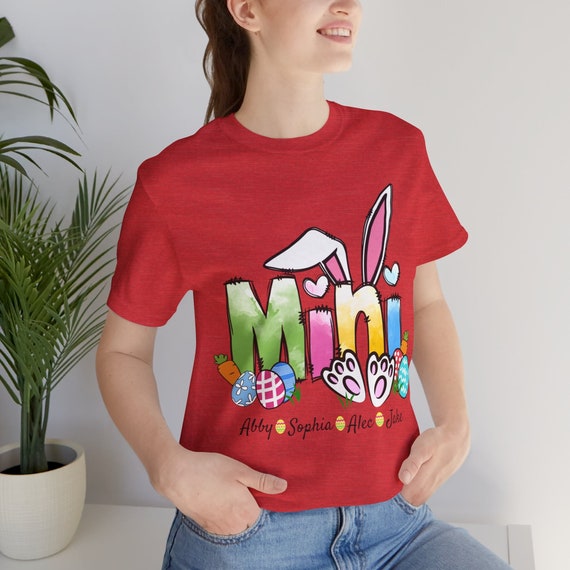 Customized Easter t-shirt, Bunny Mini tshirt, Bunny Retro Holiday tee, Hoppy Easter Mini tee