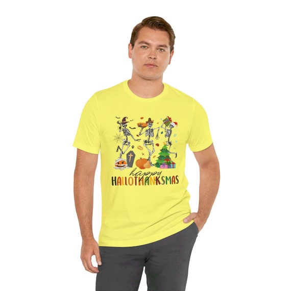 Hallothankmus shirt, Holiday Season Shirt, Holiday skeleton tee, Halloween t-shirt, Thanksgiving tee, Christmas t-shirt, Holiday Season Gift