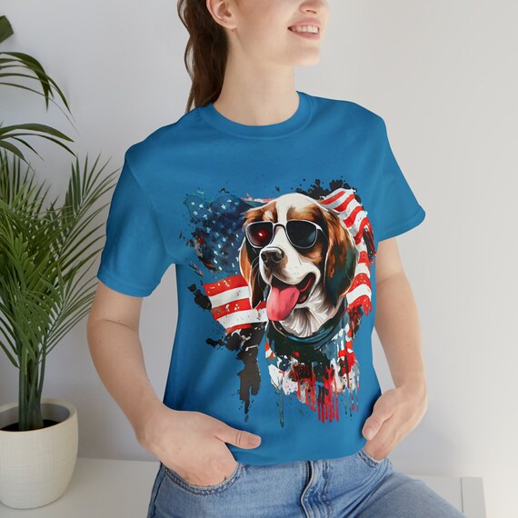 American flag shirt, dog lover t-shirt, 4th of July tee, Independence Day shirt, patriotic gift, dog lover gift