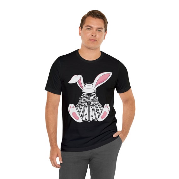 Badminton Easter t-shirt, Badminton bunny shirt, shuttlecock bunny tee, Badminton Apparel with Bunny Ears, Ideal for Sporty Easter gift