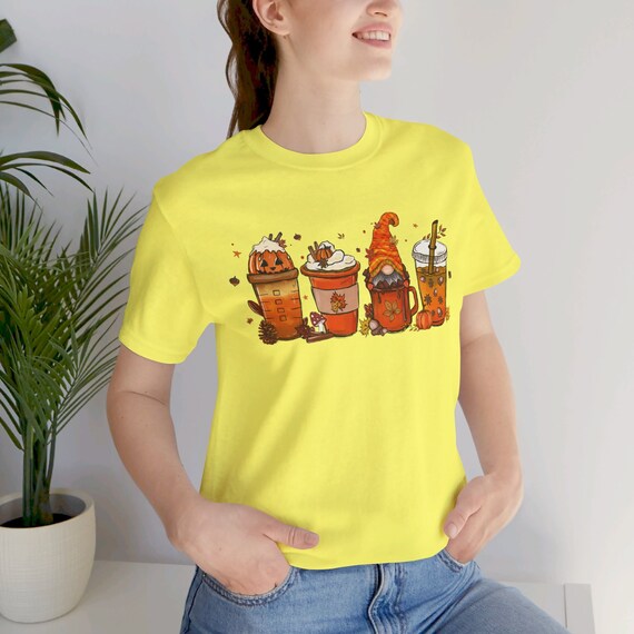 COFFEE FALL HALLOWEEN Shirt, Autumn Fall t-shirt, Fall Drink Festive Tee, Autumn Festive Gift, Gnome Drink Shirt,  Family Reunion Shirt