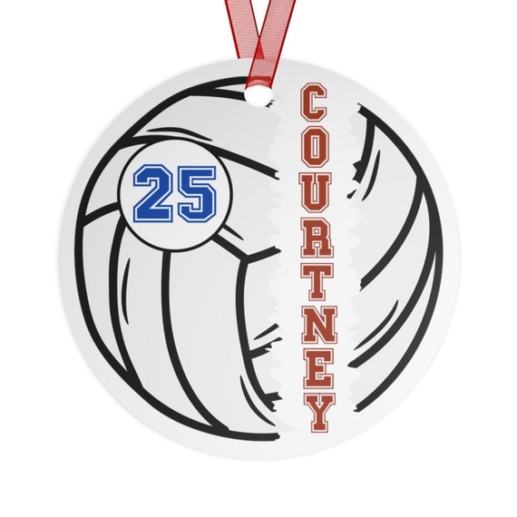 Volleyball Ornament, Personalized Christmas Tree Decor, Sports Gift, Custom Name and Number, Holiday Ornament, Team Spirit