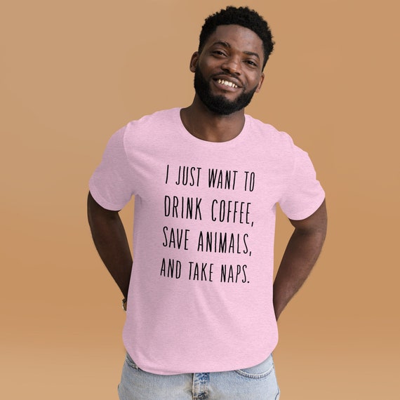 Animal rescue shirt, animal lover t-shirt, coffee love gift, gift for dog lover