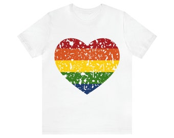 Gay pride shirt, Rainbow heart, LGBT t-shirt, rainbow t-shirt, Equality Shirt, love shirt, gift for her, gift for him