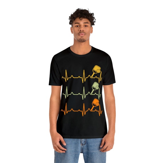 Pickleball shirt, heartbeat pickleball t-shirt, unique sport tee, gift for pickleball player, dink shirt, athletic tee