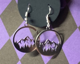 Mountain Range earrings, Nature earrings, Outdoors earrings, earrings for hikers, mountain earrings, nature lover earrings