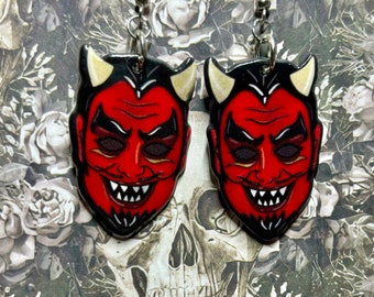 Devil earrings, Satan earrings, Lucifer earrings, Halloween earrings, Horror earrings, Goth earrings