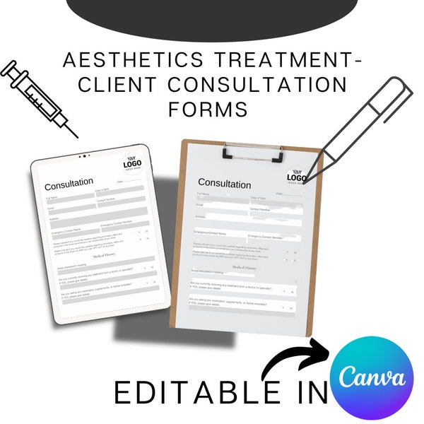 Editable Consultation Form for Aesthetic Practitioners/Clinics