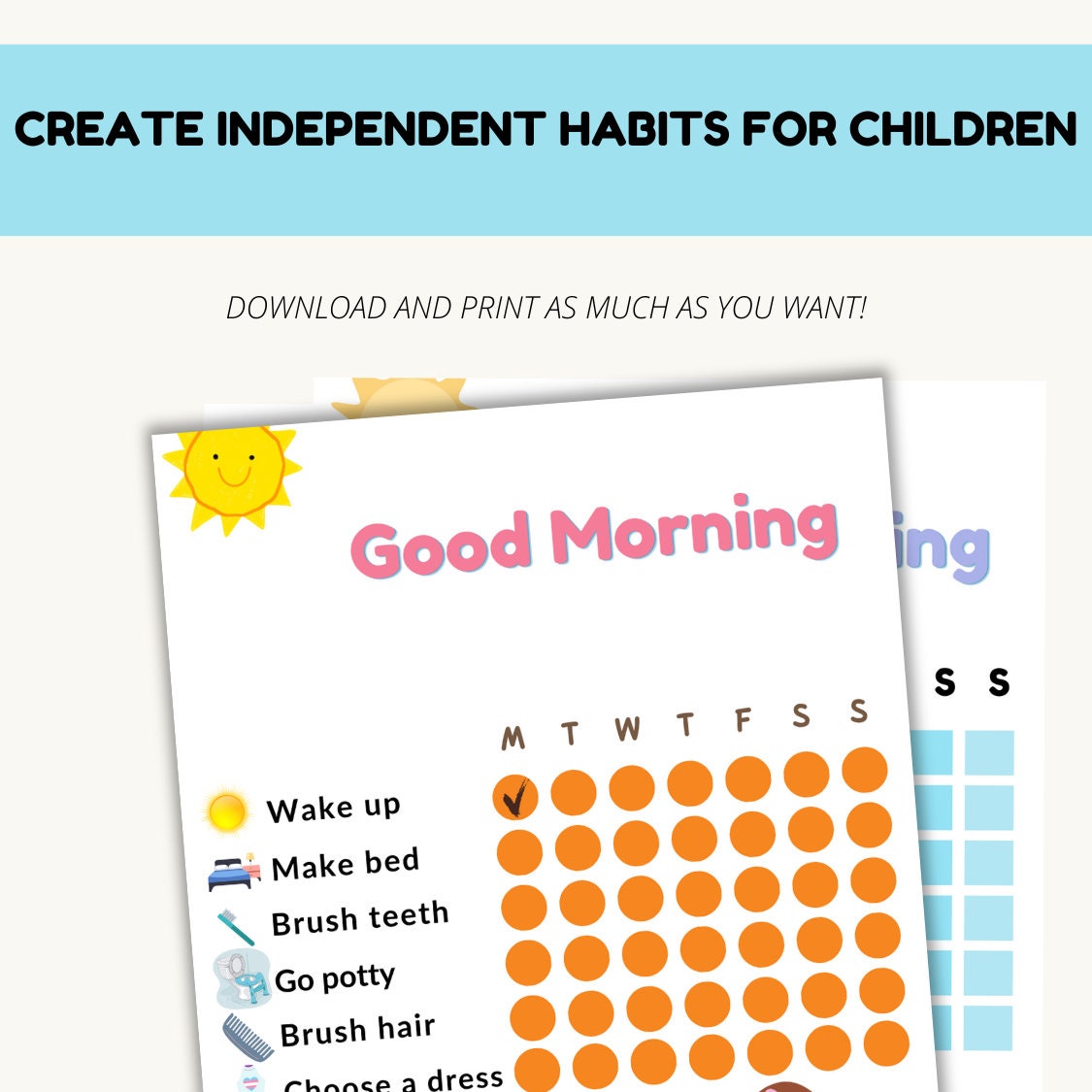 Kids Printable Daily Routine for Boys and Girls - Etsy Canada