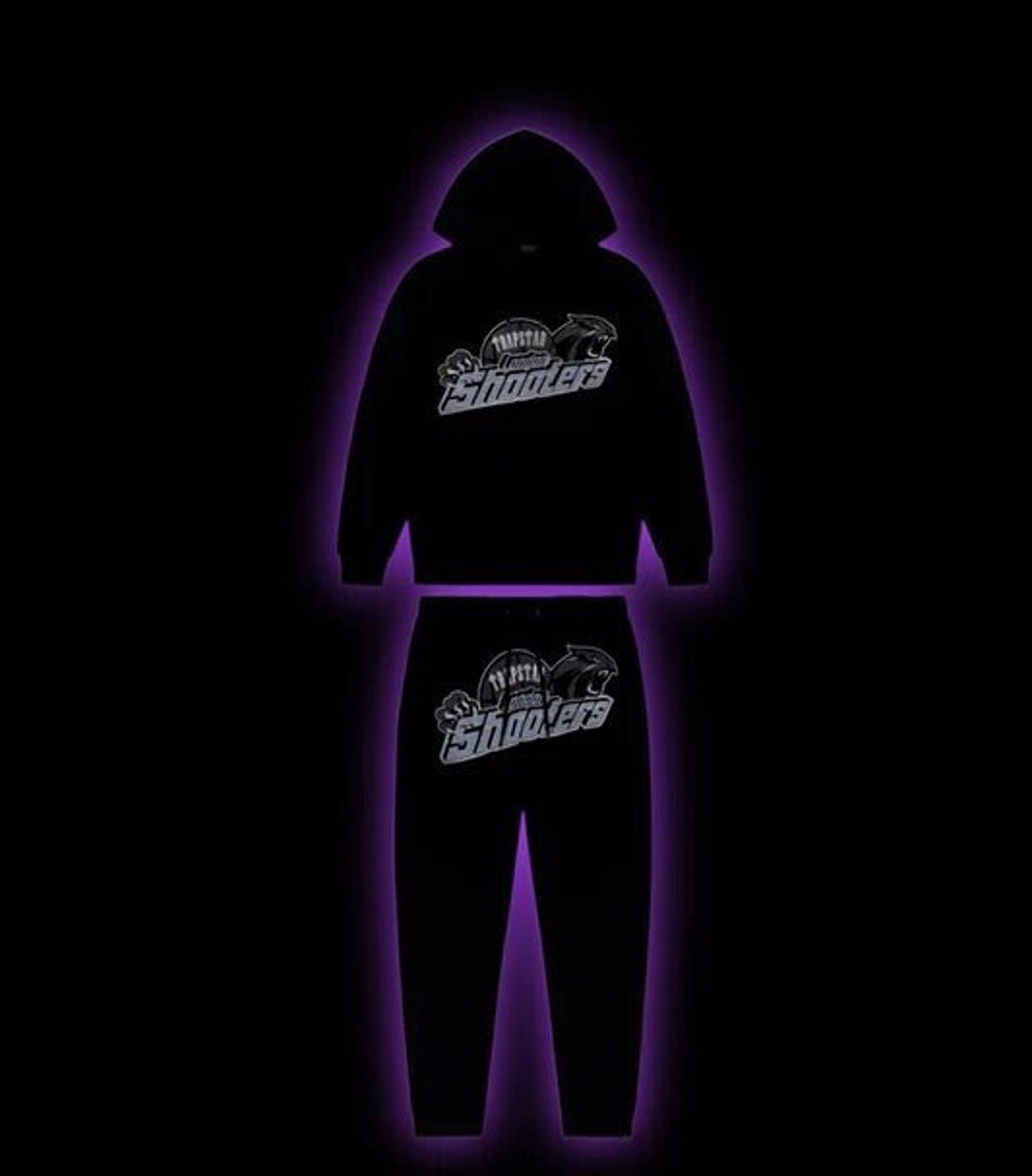Trapstar Hoodies Black Shooters Tracksuit Icy Chenille Decoded Etsy