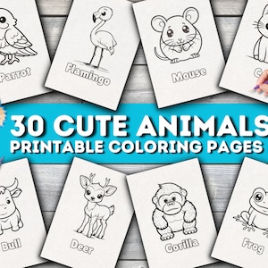 30 Cute Animals Coloring Pages for Kids, Toddlers, Preschoolers ...