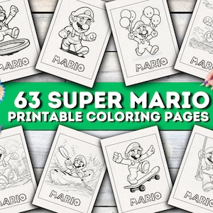 63 Printable Super Mario Coloring Pages For Kids, Toddlers, Preschoolers Coloring Book Coloring Pages Homeschool Printable, Kindergarten