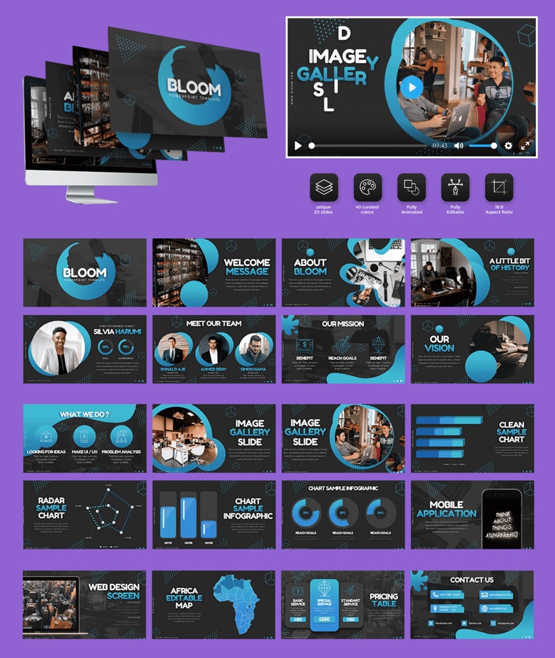 Animated Powerpoint Templates Slides Powepoint Presentation Etsy