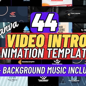 Animated Video Introduction Template, Intro Video Presentation, Canva Editable Marketing Ads Promo, Brand Intro Video, Youtube Channel Intro