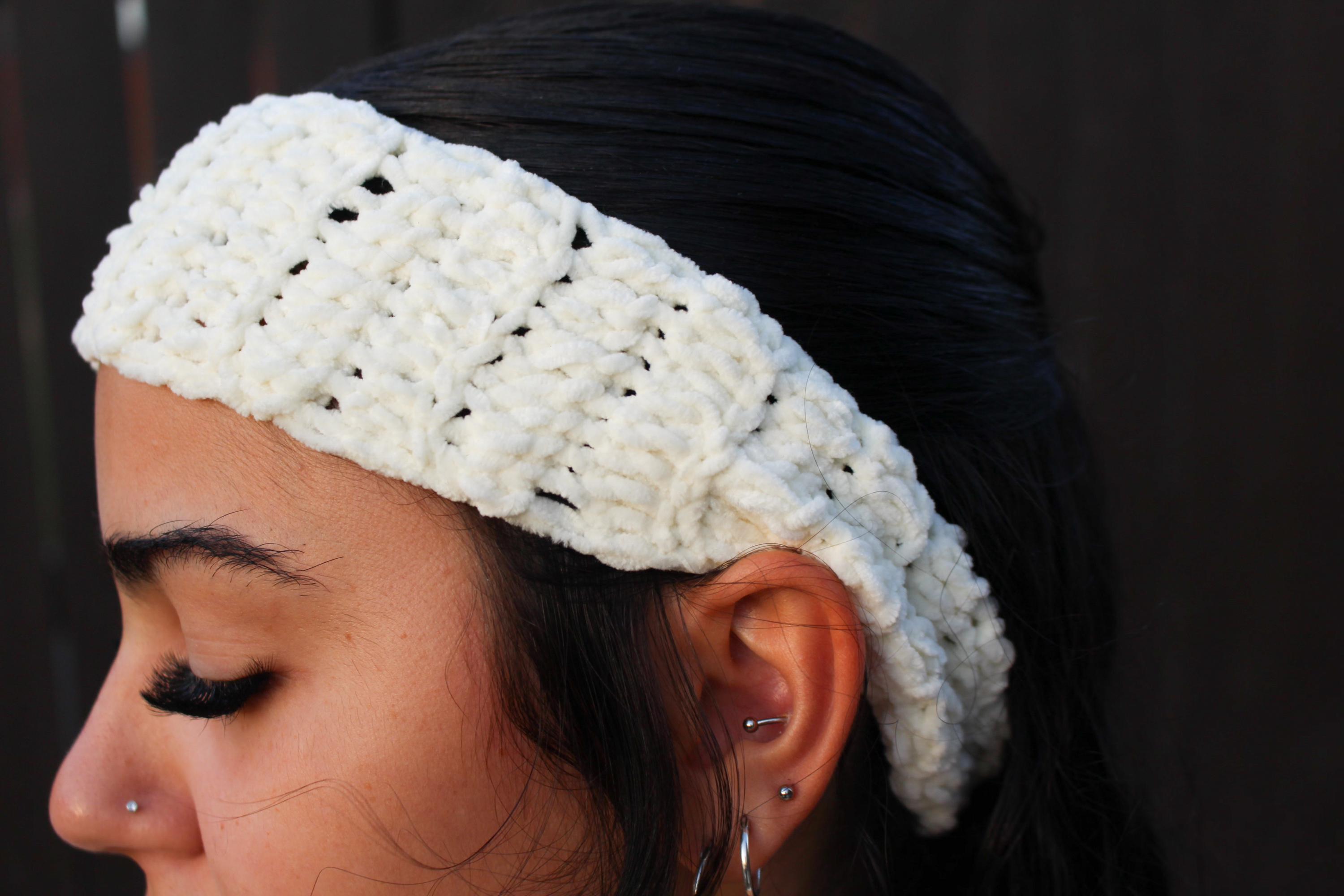 Cream Crochet Headband – Chic & Timeless Accessory - Etsy display picture 3
