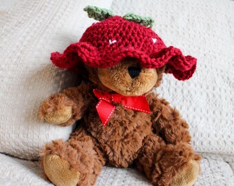 Handmade Crochet Strawberry Baby Hat