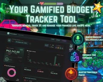 FinanceQuest Gamified Budget Tracker: RPG-Style, Offline-First (Desktop Download)