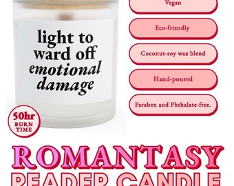 light to ward off emotional damage | Bookish Candle | Romantasy Gift | BookTok Merch | Soy Candle
