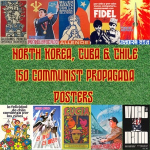 150 manifesti di propaganda della Corea del Nord, Cuba e Cile / Download digitale comunista anticapitalista / File pronti per la stampa di alta qualità / RPDC
