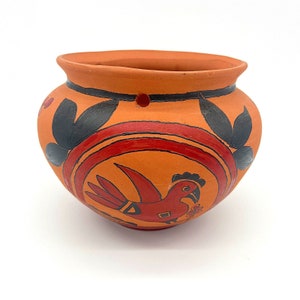 Acoma Pueblo Style ca. 1880 sw us Pot Vase-Native American Pottery Bird Parrot