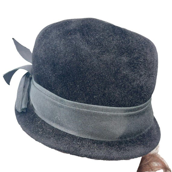Vintage Cloche Hat PeachBloom Velour Merrimac Body Imported Fur Blue Size 22 PeachBloom | Accessories | Vintage Cloche Hat Peachbloom  main image 3