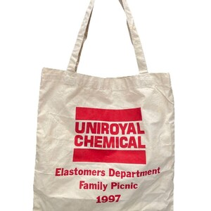 VTG Uniroyal Chemical Tote Bag Canvas Elastomerer Avdelning Familjepicknick 1997