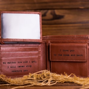 Regalo para papá grabado, billetera para hombre, billetera con monograma personalizado, billetera personalizada, billetera grabada, regalo para él, regalo para padrinos de boda