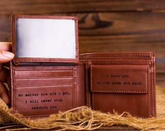 Regalo para papá grabado, billetera para hombre, billetera con monograma personalizado, billetera personalizada, billetera grabada, regalo para él, regalo para padrinos de boda