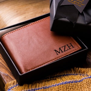 Personalized Wallet,Mens Wallet,Engraved Wallet,Groomsmen Wallet,Leather Wallet,Custom Wallet,Boyfriend Gift for Men,Gift for Him image 4