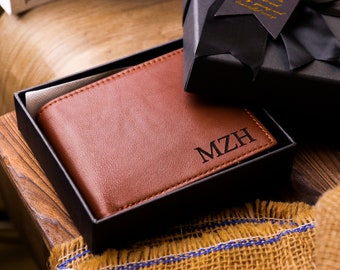 Cadeau d'anniversaire pour lui, portefeuille personnalisé, portefeuille pour homme, portefeuille gravé, portefeuille en cuir, portefeuille personnalisé, cadeau petit ami pour homme, cadeau pour papa