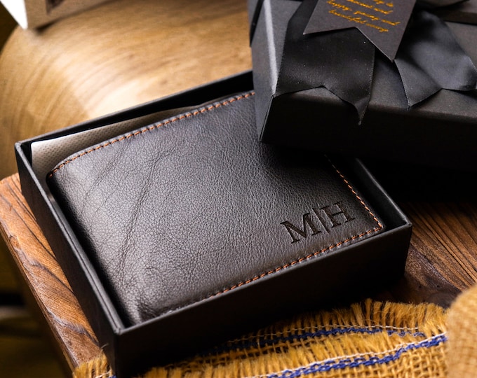 Cartera personalizada, cartera para hombre, cartera grabada, cartera para padrinos de boda, cartera de cuero, cartera personalizada, regalo para novio, regalo para él